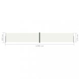 krémszínű behúzható oldalsó napellenző 180 x 1200 cm