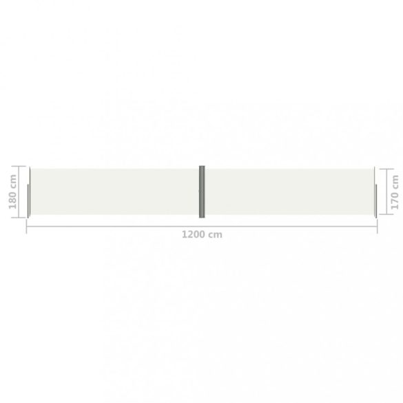 krémszínű behúzható oldalsó napellenző 180 x 1200 cm