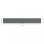 antracitszürke behúzható oldalsó napellenző 180 x 1200 cm