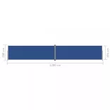 kék behúzható oldalsó napellenző 200 x 1200 cm