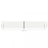 krémszínű behúzható oldalsó napellenző 220 x 1200 cm