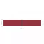 piros behúzható oldalsó napellenző 220 x 1200 cm