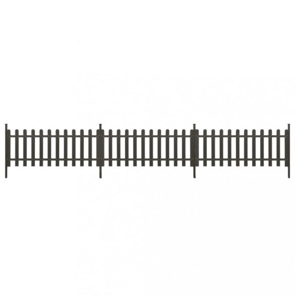 3 db WPC léckerítés oszlopokkal 614 x 80 cm