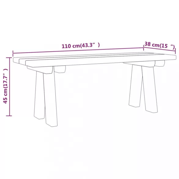 impregnált tömör fenyőfa kerti pad 110 cm