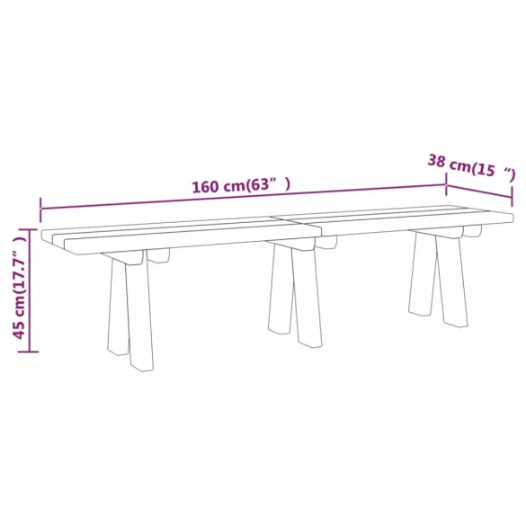 impregnált tömör fenyőfa kerti pad 160 cm