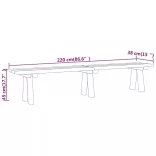 impregnált tömör fenyőfa kerti pad 220 cm