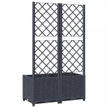 kék-szürke kerti virágláda ráccsal 80 x 40 x 136 cm PP