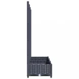 kékszürke PP rácsos kerti ültetőláda 120 x 40 x 121,5 cm