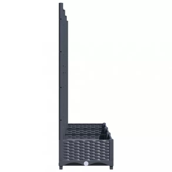 kékszürke PP rácsos kerti ültetőláda 120 x 40 x 121,5 cm