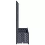 kékszürke PP rácsos kerti ültetőláda 120 x 40 x 136 cm