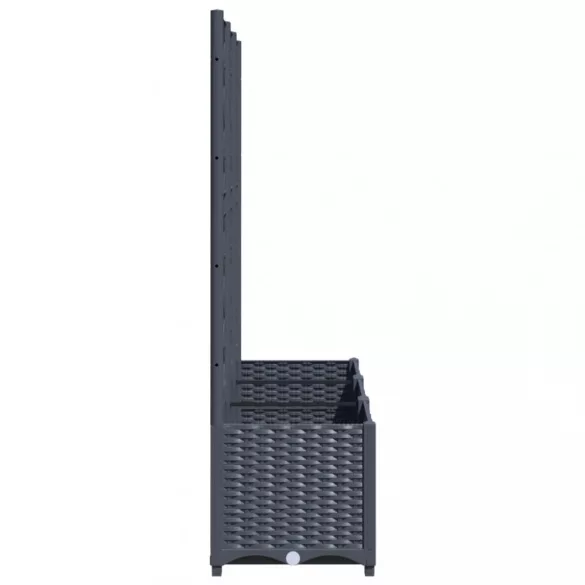 kékszürke PP rácsos kerti ültetőláda 120 x 40 x 136 cm