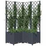 kékszürke PP rácsos kerti ültetőláda 80 x 80 x 136 cm