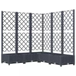kékszürke PP rácsos kerti ültetőláda 120 x 120 x 121,5 cm