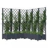 kékszürke PP rácsos kerti ültetőláda 120 x 120 x 121,5 cm