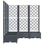 kékszürke PP rácsos kerti ültetőláda 120 x 120 x 121,5 cm