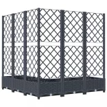 kékszürke PP rácsos kerti ültetőláda 120 x 120 x 121,5 cm