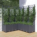 kékszürke PP rácsos kerti ültetőláda 120 x 120 x 136 cm