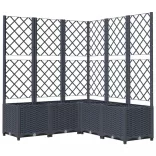 kékszürke PP rácsos kerti ültetőláda 120 x 120 x 136 cm