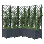 kékszürke PP rácsos kerti ültetőláda 120 x 120 x 136 cm