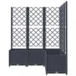 kékszürke PP rácsos kerti ültetőláda 120 x 120 x 136 cm