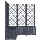 kékszürke PP rácsos kerti ültetőláda 120 x 120 x 136 cm