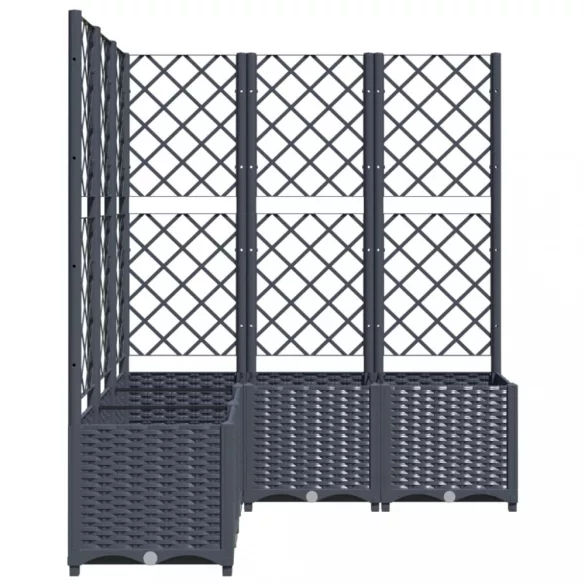 kékszürke PP rácsos kerti ültetőláda 120 x 120 x 136 cm