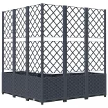 kékszürke PP rácsos kerti ültetőláda 120 x 120 x 136 cm