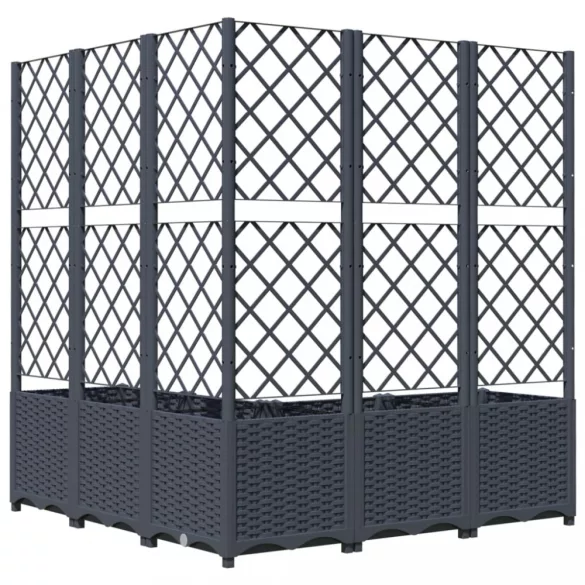 kékszürke PP rácsos kerti ültetőláda 120 x 120 x 136 cm