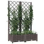 barna polipropilén rácsos kerti ültetőláda 80 x 40 x 121,5 cm