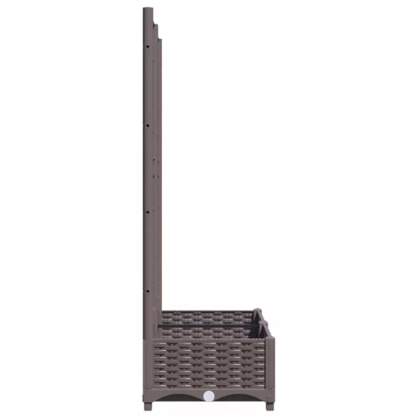 barna polipropilén rácsos kerti ültetőláda 80 x 40 x 121,5 cm