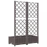 barna polipropilén rácsos kerti ültetőláda 80 x 40 x 121,5 cm