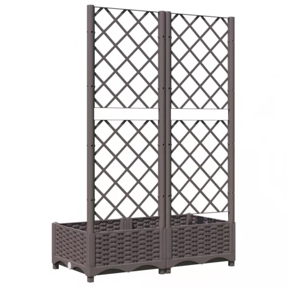 barna polipropilén rácsos kerti ültetőláda 80 x 40 x 121,5 cm