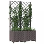barna polipropilén rácsos kerti ültetőláda 80 x 40 x 136 cm