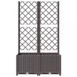barna polipropilén rácsos kerti ültetőláda 80 x 40 x 136 cm