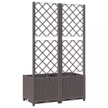 barna polipropilén rácsos kerti ültetőláda 80 x 40 x 136 cm