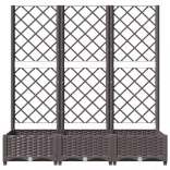 barna PP kerti virágláda ráccsal 120 x 40 x 121,5 cm