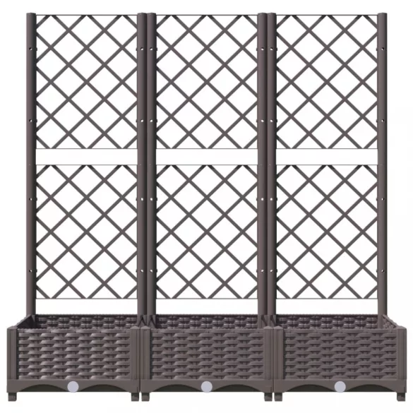 barna PP kerti virágláda ráccsal 120 x 40 x 121,5 cm