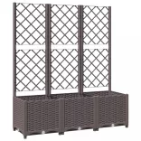barna PP kerti virágláda ráccsal 120 x 40 x 136 cm