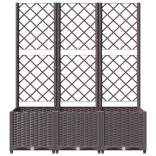 barna PP kerti virágláda ráccsal 120 x 40 x 136 cm