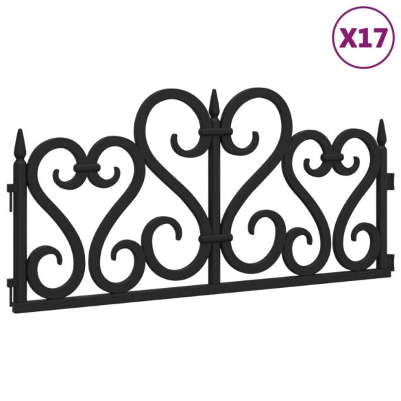 17 db fekete polipropilén gyepszegély 10 m