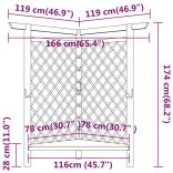 impregnált fenyőfa sarokpergola paddal 166 x 81 x 174 cm