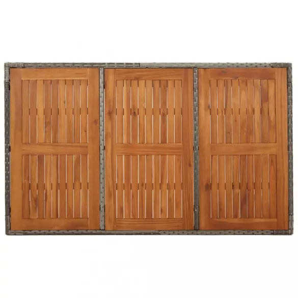 7 részes szürke polyrattan kerti étkezőgarnitúra párnával