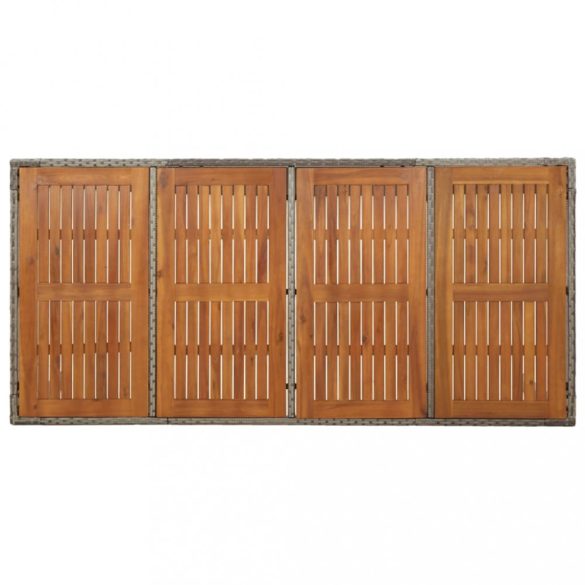 9 részes szürke polyrattan kerti étkezőgarnitúra párnával