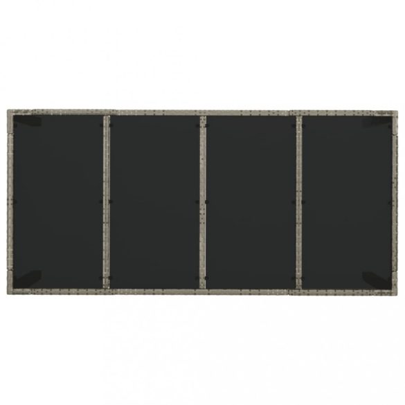 9 részes szürke polyrattan kerti étkezőgarnitúra párnával