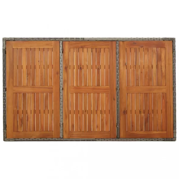 7 részes szürke polyrattan kerti étkezőgarnitúra párnával