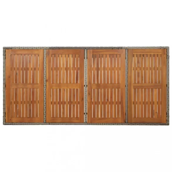 7 részes szürke polyrattan kerti étkezőgarnitúra párnával