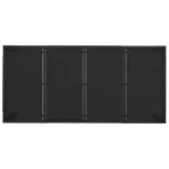 9 részes fekete polyrattan kerti étkezőgarnitúra párnákkal