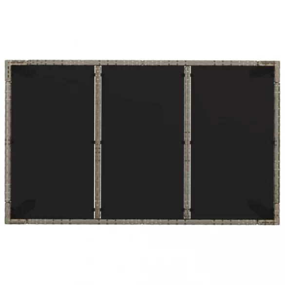 7 részes szürke polyrattan kerti étkezőgarnitúra párnával