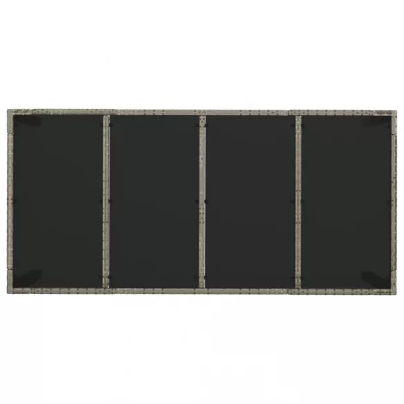 7 részes szürke polyrattan kerti étkezőgarnitúra párnával