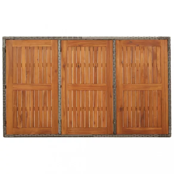 7 részes szürke polyrattan kerti étkezőgarnitúra párnával